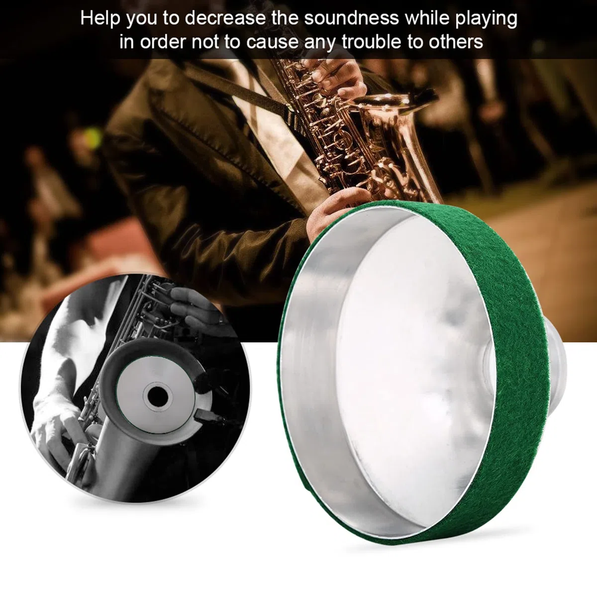 Aluminiumlegierung Sax Dämpfer, Leiser Saxophon Stumm Mute mit 30% Klangreduktion, Kompakt und Leicht für Tenor Saxophon, Musikliebhaber und Anfänger