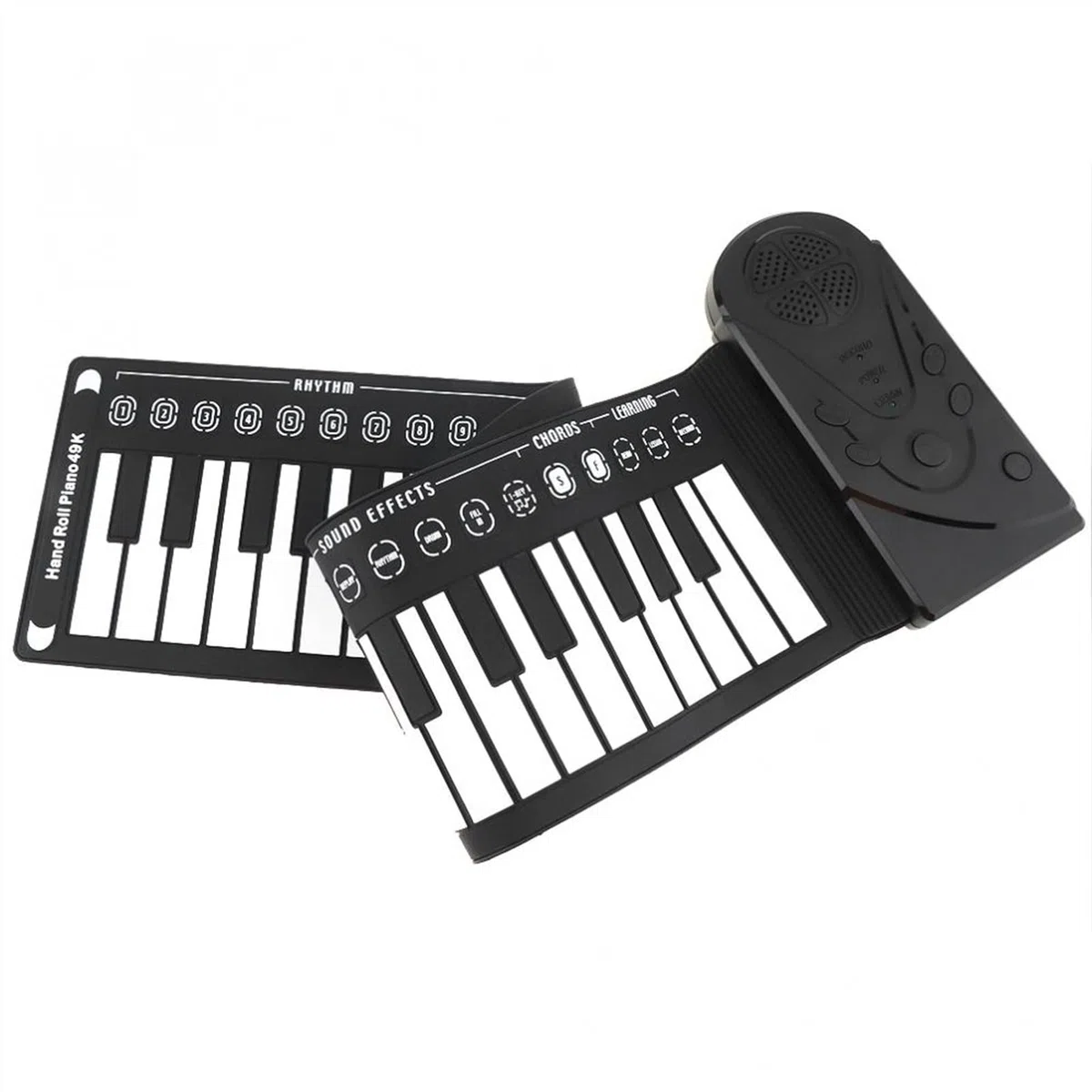 TSTS faltbares Piano 49 Keys Elektronische Tragbare Flexible Hand-Falten-Roll-Up-Klavier-Einbau-Lautsprecher-Tastatur-Orgel