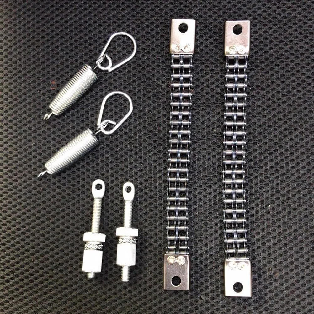 Standard Bass Drum Fußpedal Teile Bundle inkl. 2 Ketten, 2 Schrauben, 2 Federn und Spanner für Drummer