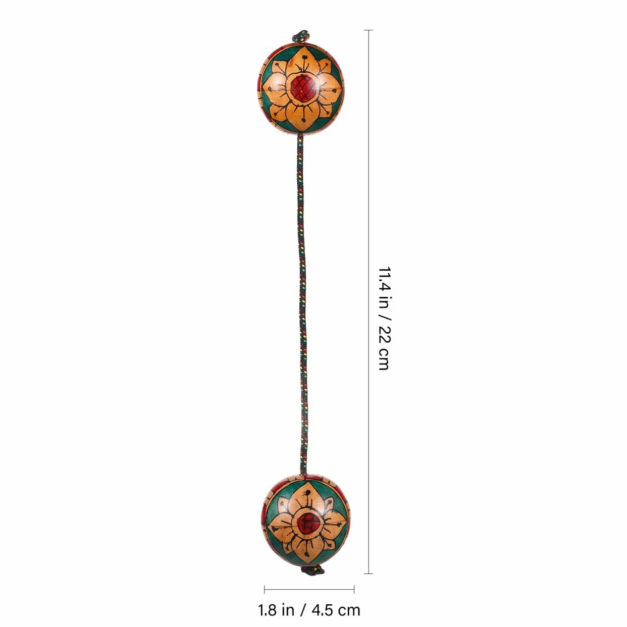 Garneck Aslatua HandschüTtelball Aus Holz – Handgemalter Rhythmusinstrument Shaker FüR Musikliebhaber Und Tanzbegeisterte – Percussion EierschüTtler FüR Party Und Studio 11.42X1.77X1.77 Zoll