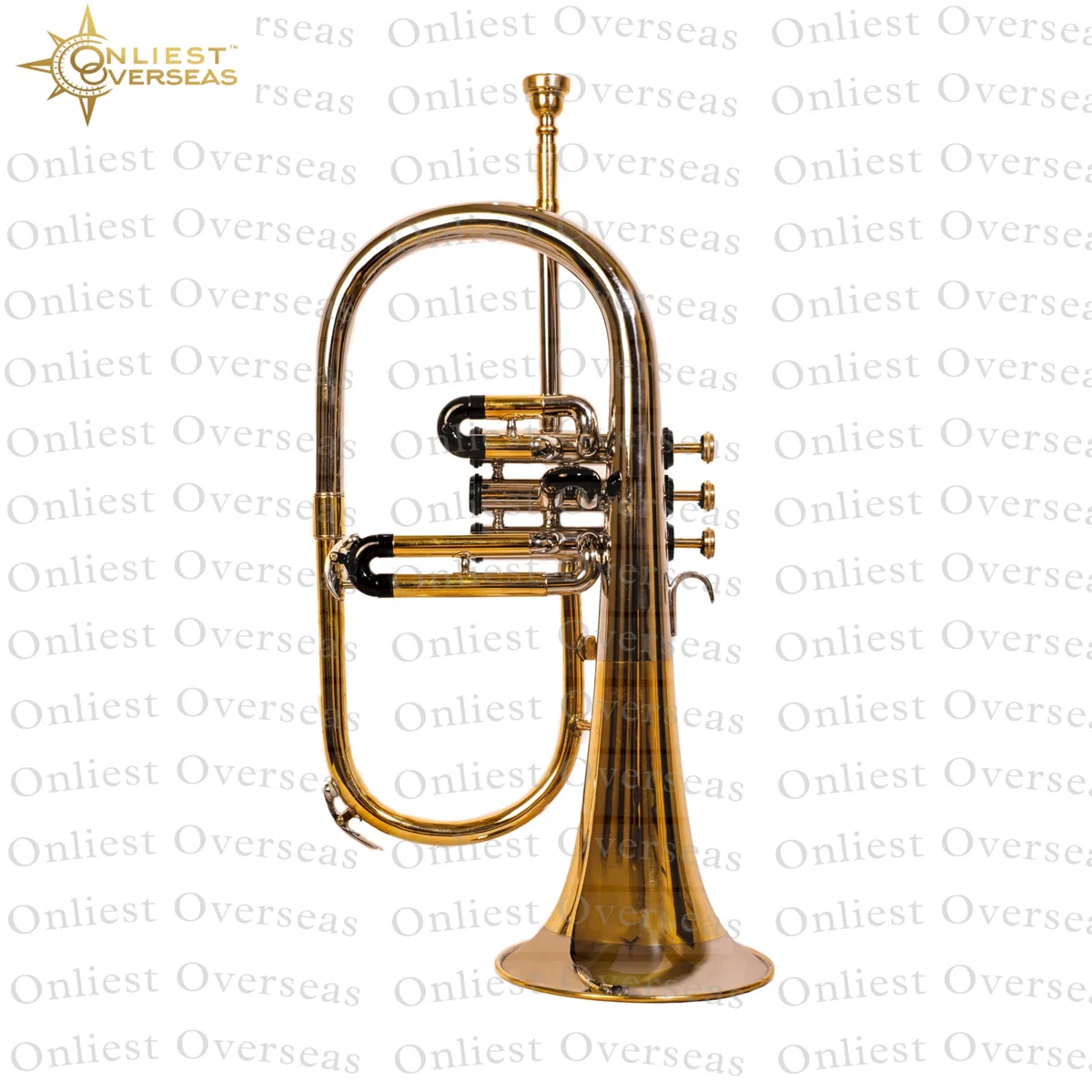 Flügelhorn 3 Ventile Messing Instrument mit Warmton Glatte Ventile für Musiker und Studenten
