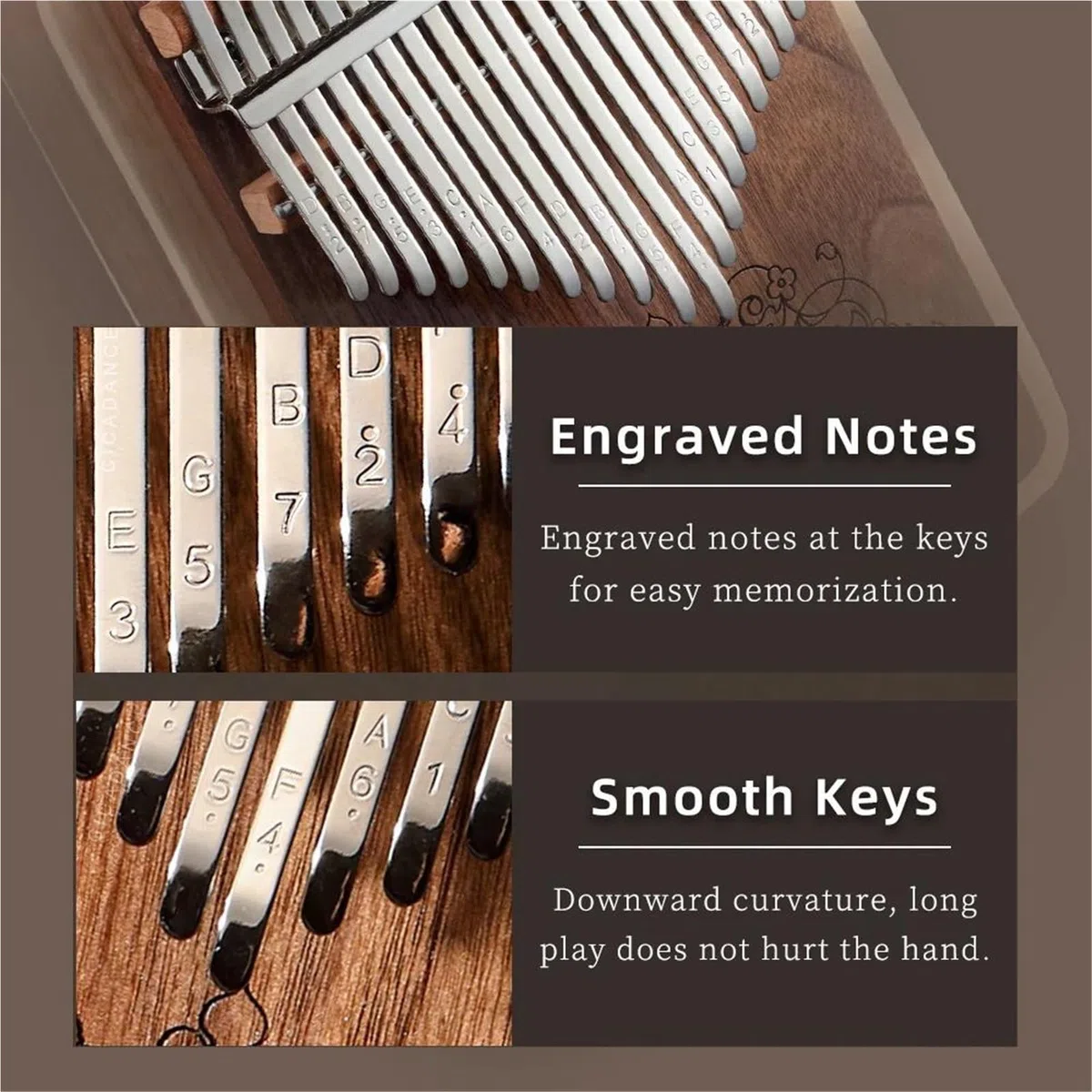 Kalimba Kalimba 21 Tasten Kit Schwarz Walnuss Daumen Klavier Professionelle Hohl Calimba Tastatur Musikinstrument Mit Zubehör