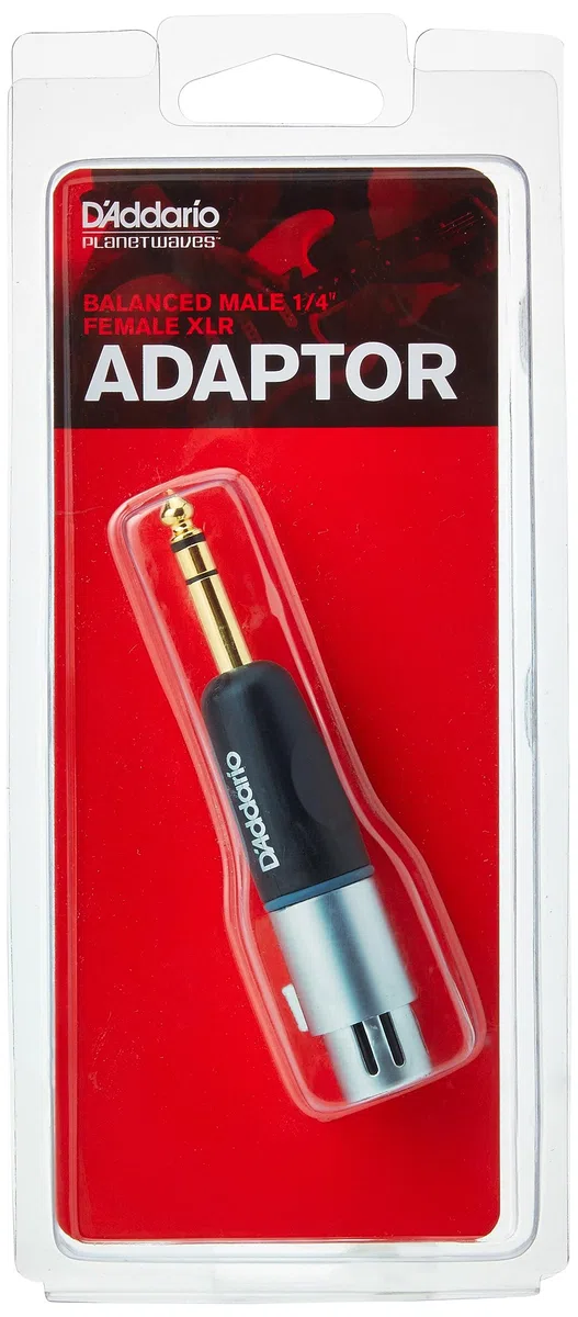 Planet Waves PW-P047AA Single Adapter XLR Female - Klinke Male, Stereo Schwarz